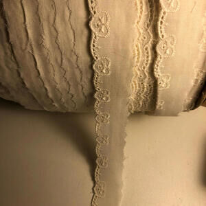 10 Yards Vintage Eyelet Heart Lace Trim Cotton Off White Natural Craft Sewing 1"